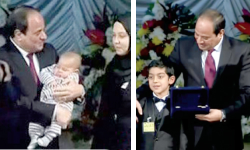 الرئيس يشهد الاحتفال بعيد الشرطة ويكرم 40 من أسر الشهداء