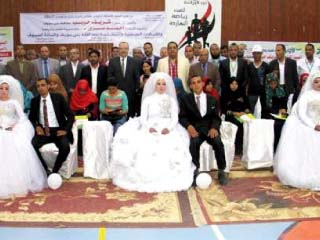 حفل زفاف جماعى بـ«بنى سويف»