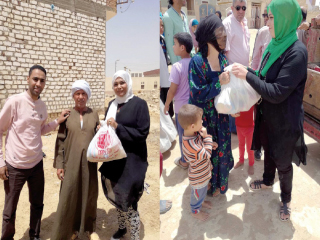 «السياحة والفنادق» و«المستثمرات العرب» يوزعان شنط رمضان على «قصر الباسل»