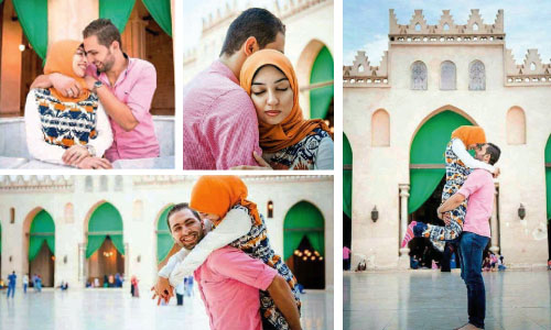 «فوتو سيشن» عاطفى ينتهك حرمة مسجد «الحاكم بأمر الله»