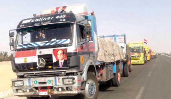 المساعدات المصرية تصل غزة