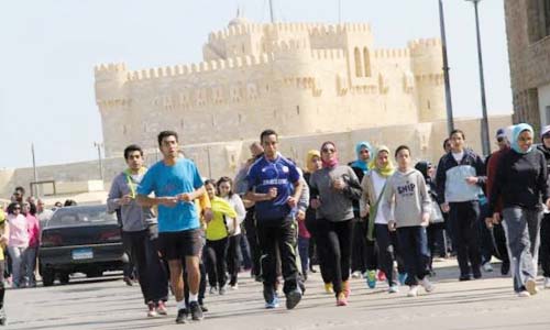 ماراثون على كورنيش الإسكندرية بمناسبة يوم القلب العالمى