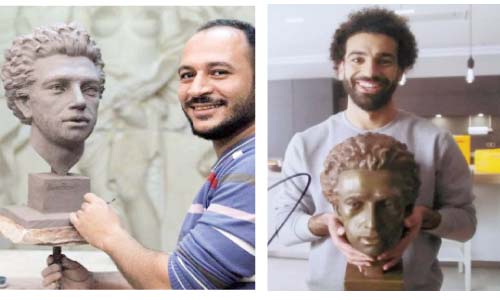 تمثال نحات المنيا فى منزل «مو صلاح»