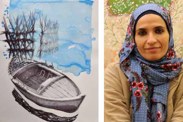 فى معرضها بكلية الفنون الجميلة.. «معدية» أسماء الدسوقى رحلة الروح عبر المكان