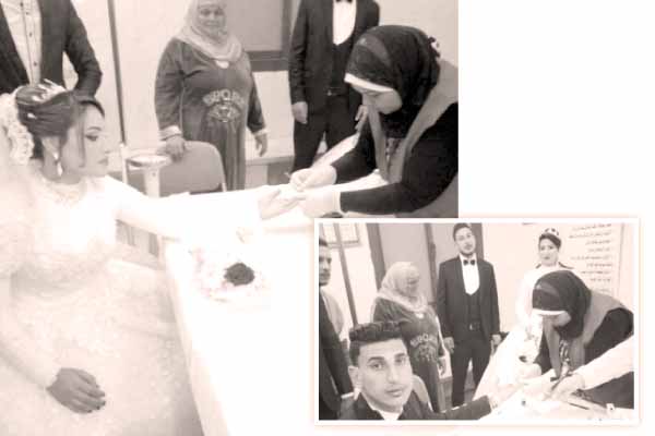 للمرة الثانية.. عروسان يشاركان فى 100 مليون صحة بالشرقية