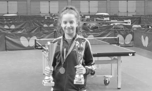 هنا جودة تتوج بذهبيتى الفردى والزوجى ببطولة البرتغال الدولية