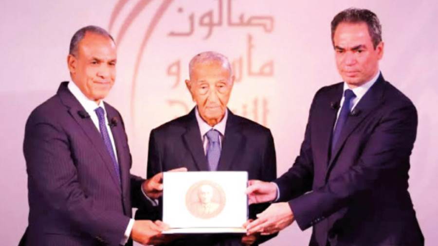 فهمى عمر مع المسلمانى ود. بدر عبدالعاطى وزير الخارجية