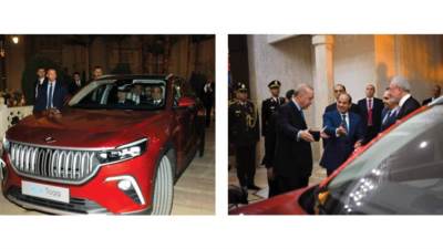 أهداها له الرئيس التركى.. الرئيس السيسى يقود سيارة كهربائية يرافقه أردوغان من «الاتحادية» إلى «فندق الماسة»